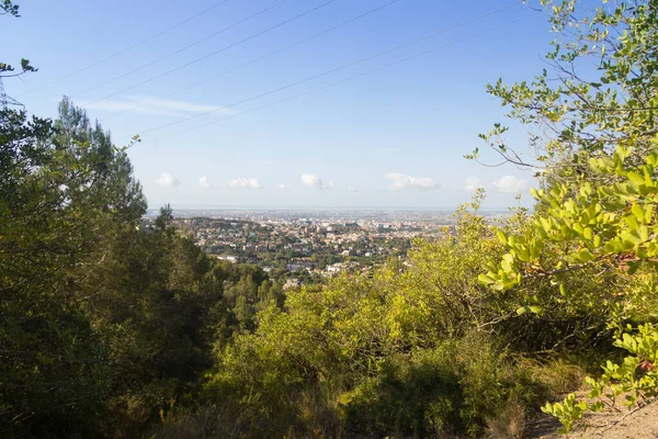 Utsikt Över Baix Llobregat Närmast Staden Barcelona Och Medelhavet — Stockfoto