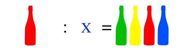 Απλές Μαθηματικές Ασκήσεις Έγχρωμα Αντικείμενα Μαθηματική Πρακτική Υπολογισμού Έγχρωμα Μπουκάλια — Φωτογραφία Αρχείου
