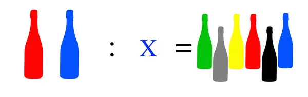 Прості Математичні Вправи Кольоровими Єктами Практика Математичних Розрахунків Кольоровими Пляшками — стокове фото