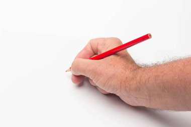 Çizim ya da harf başlatmak ya da orantıları ölçmek için kullanılan beyaz arkaplan üzerindeki renkli kalem; cetvel olarak kullanılan kalem.