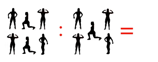 物体や人との単純な数学計算 算術計算の問題 数学を学ぶための簡単な減算 — ストック写真