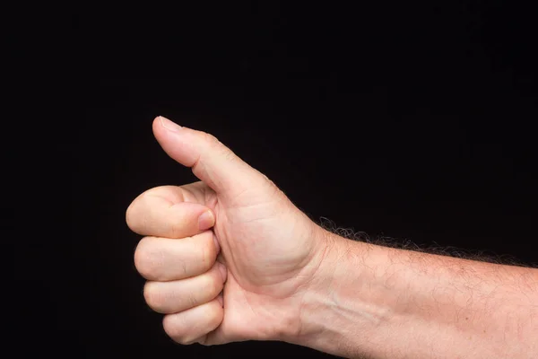 Tekenen Signalen Gemaakt Met Vingers Van Hand Van Een Volwassen — Stockfoto