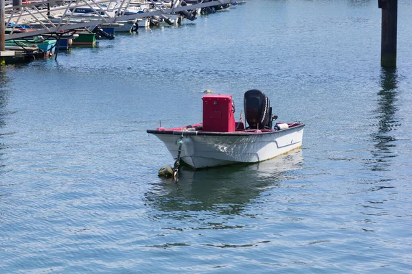 Fishing Boats Blue Oceans Calm Sea — Stock Photo, Image