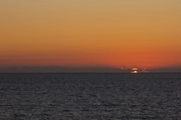 Puesta Sol Océano Atlántico Frente Costa Galicia Oeste Península Ibérica — Foto de Stock