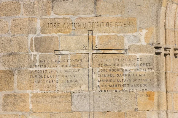 Placa Exterior Uma Igreja Exaltando Mortos Lado Fascista Guerra Civil — Fotografia de Stock