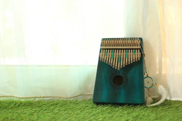 Kalimba Mbira Instrumento Musical Africano Kalimba Tradicional Pequeña Hecha Tablero — Foto de Stock