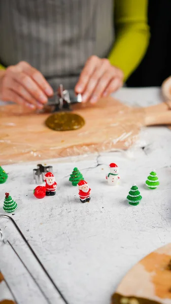Gröna Ingefära Bröd Kakor Hemlagad Matlagning Till Jul Traditionell Dessert — Stockfoto