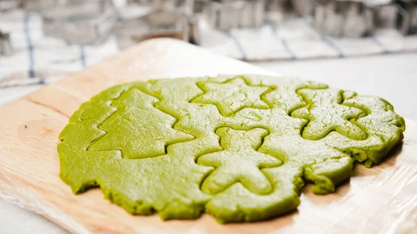 Galletas Pan Jengibre Verde Cocina Casera Para Navidad Postre Tradicional —  Fotos de Stock