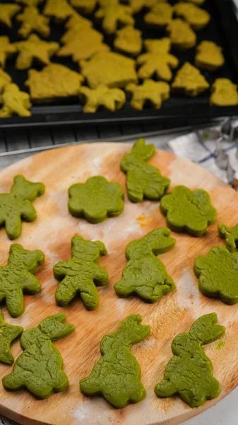 Biscuits Pain Gingembre Vert Cuisine Maison Pour Dessert Traditionnel Noël — Photo