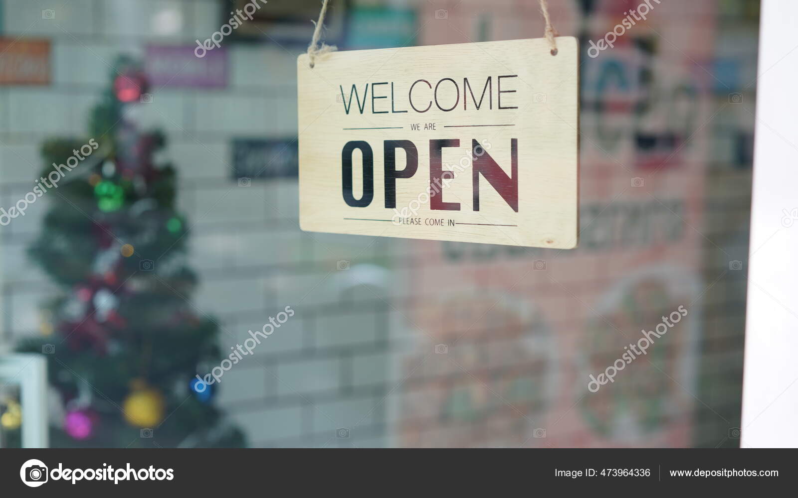 Open Closed Flip Sign Front Coffee Shop Restaurant Glass Door — Stock ...