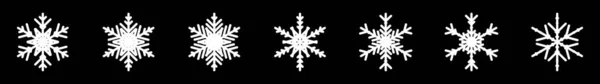 Płatki Śniegu Wielkie Ikony Zestawu Odizolowana Kolekcja Płatków Śniegu Kolekcja — Wektor stockowy