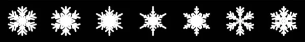 Płatki Śniegu Wielkie Ikony Zestawu Odizolowana Kolekcja Płatków Śniegu Kolekcja — Wektor stockowy