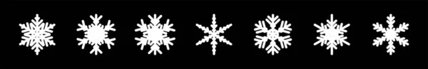 Schneeflocken Große Set Symbole Isolated Snowflake Collection Flake Kristall Silhouette — Stockvektor