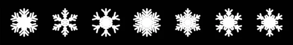Schneeflocken Große Set Symbole Isolated Snowflake Collection Flake Kristall Silhouette — Stockvektor