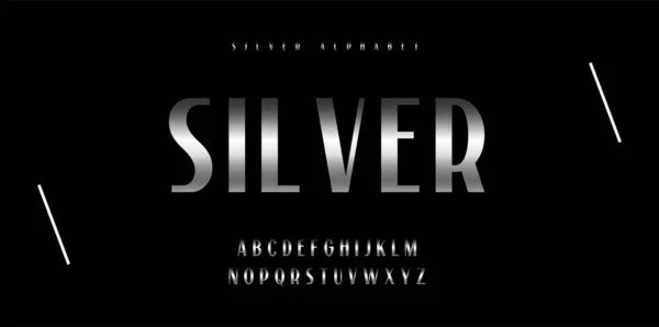 Set of Elegant Silver Colored Metal Chrome alphabet font. Creative vector illustration of silver glossy font, silver alphabet, metal typeface isolated on background. Easily Editable Vector.