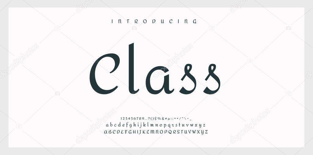 Elegant style alphabet - Decorative alphabet fonts and numbers. Vector illustration.