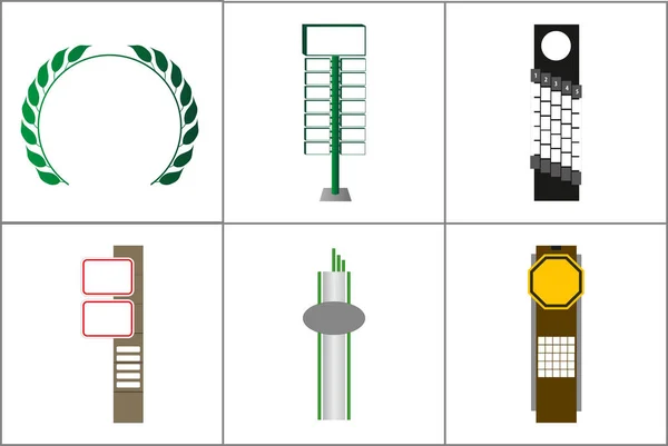 Зовнішня Внутрішня Система Пошуку Знаків Офісний Зовнішній Знак Пам Ятника — стоковий вектор