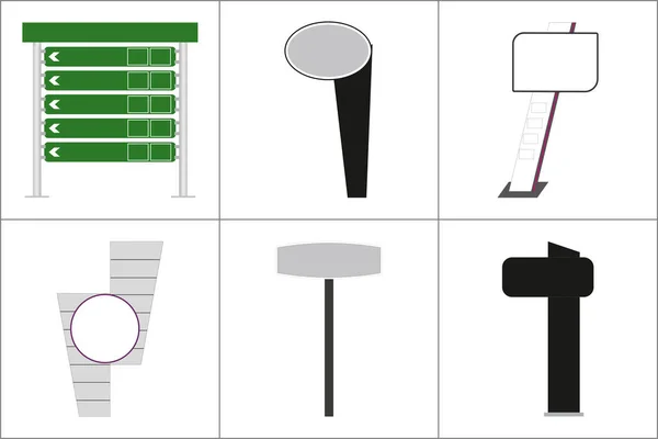 Εξωτερικό Και Εσωτερικό Σύστημα Σήμανσης Wayfinding Εξωτερική Πινακίδα Μνημείου Γραφείου — Διανυσματικό Αρχείο