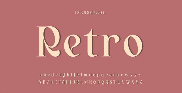 Elegante Alfabeto Estilo Fontes Alfabeto Decorativo Números Clássico Lettering Minimal — Vetor de Stock