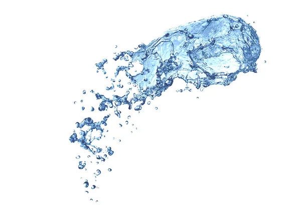 Vatten Stänk Effekt Vit Bakgrund Med Krusning Och Reflektion — Stockfoto