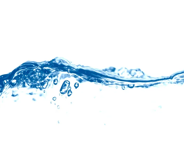 リップルと反射で白い背景に水のスプラッシュ効果 — ストック写真