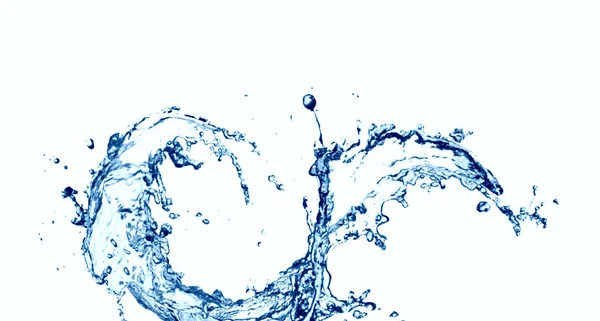 Effetto Spruzzi Acqua Sfondo Bianco Con Ondulazione Riflessione — Foto Stock