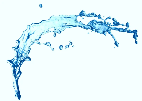 Effetto Spruzzi Acqua Sfondo Bianco Con Ondulazione Riflessione — Foto Stock