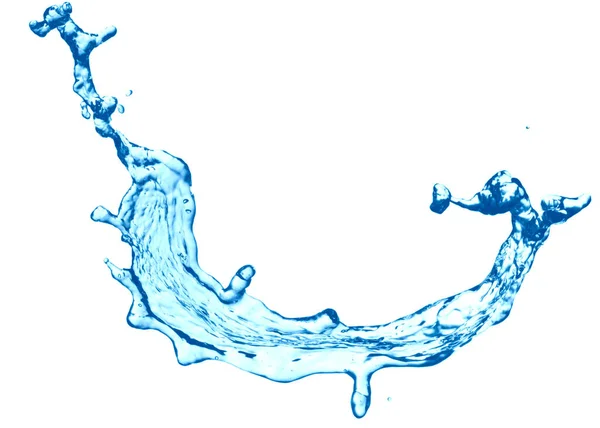Wasserspritzeffekt Auf Weißem Hintergrund Mit Wellen Und Reflexion — Stockfoto
