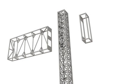 Üç boyutlu illüstrasyon. Dış ve İç Yol Bulma İşaret Sistemi. Ofis dışı anıt tabelası, pilon tabelası, tabela, reklam inşaatı. 3B görüntüleme.