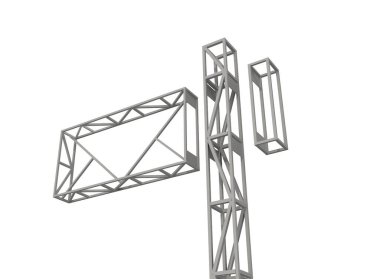 Üç boyutlu illüstrasyon. Dış ve İç Yol Bulma İşaret Sistemi. Ofis dışı anıt tabelası, pilon tabelası, tabela, reklam inşaatı. 3B görüntüleme.