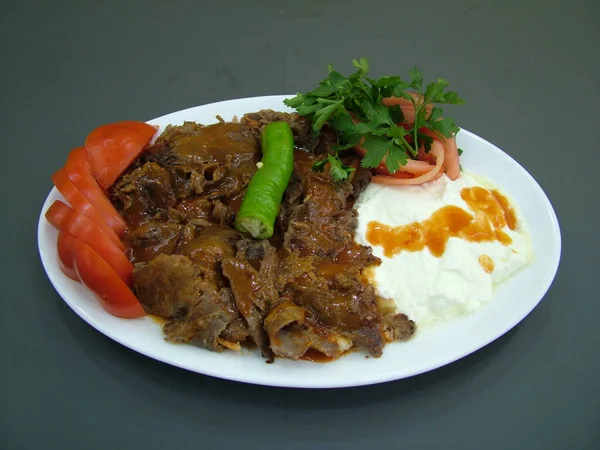 Kebab Vaření Ingredience Arabská Kuchyně Středovýchodní Jídlo — Stock fotografie