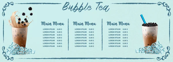Bubble Milch Tea Pearl Milch Tea Verschiedene Arten Von Boba — Stockvektor