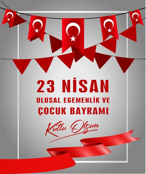 Vektor Illustration Des Cocuk Bayrami Nisan Übersetzung Türkisch April Nationalsouveränität — Stockvektor