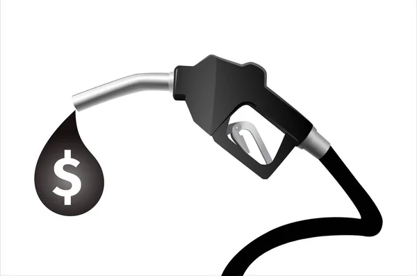 Benzin Deposuna Benzin Pompalayan Hortum Beyaz Arka Plandan Benzin Döken — Stok Vektör