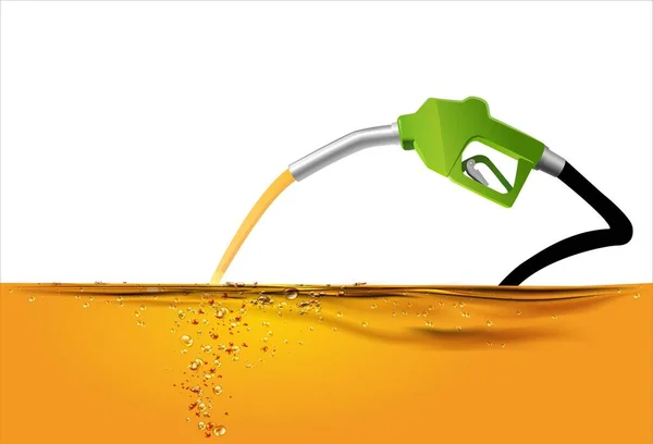 Ρύγχος Αντλώντας Βενζίνη Μια Δεξαμενή Του Ακροφυσίου Καυσίμου Ρίχνει Βενζίνη — Διανυσματικό Αρχείο