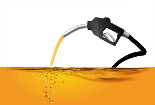 Ρύγχος Αντλώντας Βενζίνη Μια Δεξαμενή Του Ακροφυσίου Καυσίμου Ρίχνει Βενζίνη — Διανυσματικό Αρχείο