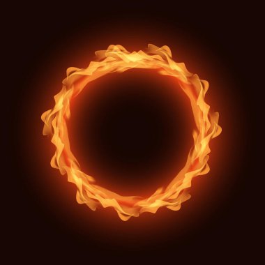 Gerçekçi ateş alevleri, 3d vektörü yangın toplama, kırmızı ışıklar, kıvılcımlar.