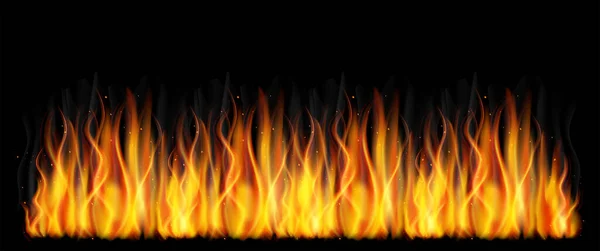 Реалистичное Пламя Огня Вектор Коллекция Огня Красные Огни Искры — стоковый вектор