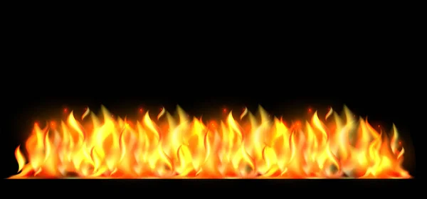 Реалистичное Пламя Огня Вектор Коллекция Огня Красные Огни Искры — стоковый вектор