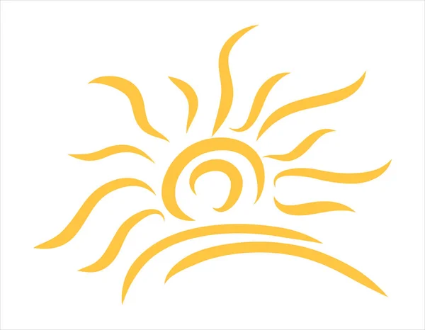 太陽のシンボル 手描きの笑顔かわいい太陽のアイコンイラスト ベクトル — ストックベクタ