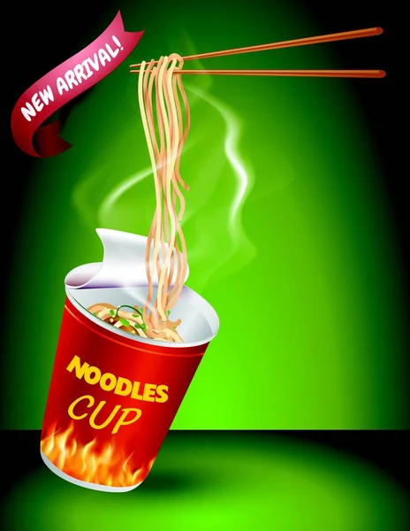 Des Nouilles Instantanées Nouilles Chinoises Taiwan Fast Food Ramen Japonais — Image vectorielle