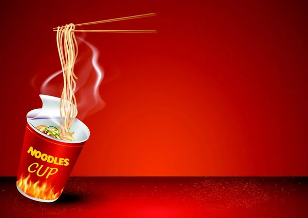 Instant Tasse Nudeln Chinesische Und Taiwanesische Nudeln Japanisches Ramen Fastfood — Stockvektor