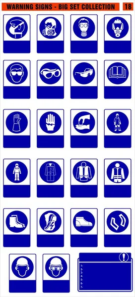 Набір Обов Язкових Знаків Знаків Небезпеки Попереджувальних Знаків Знаків Охорони — стоковий вектор