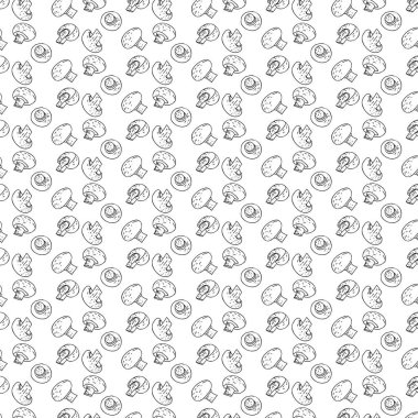 Elle çizilmiş mantarsız desen. Klasik tasarım şablonu, afiş. Paket tasarımı için harika. Vektör illüstrasyonu. 