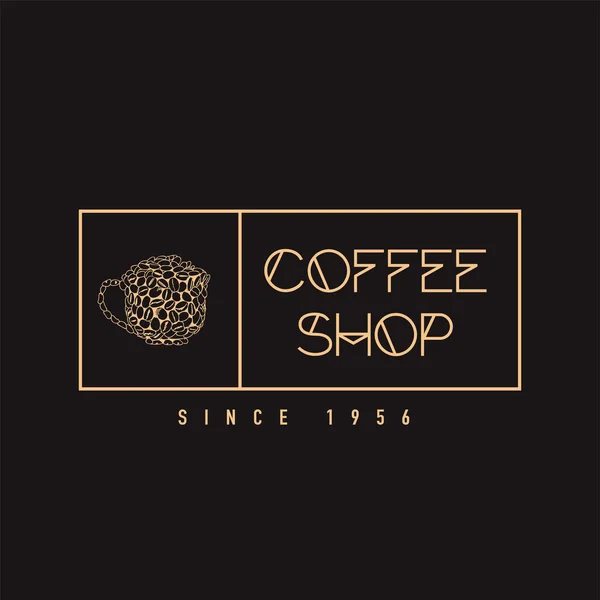 Кофе Вектор Дизайн Логотипа Шаблон Векторные Кофейни — стоковый вектор