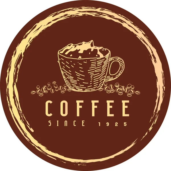 Kahve Vektörü Logosu Tasarım Şablonu Vektör Kahve Dükkanı Etiketleri — Stok Vektör