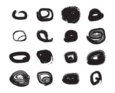 Tasarımınız için fırça koleksiyonu seti, vektör boya fırçası seti. 