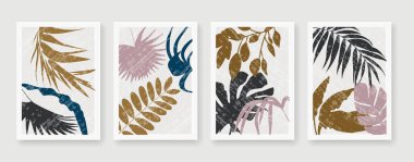 Botanik duvarı sanat vektör koleksiyonu. Vektör illüstrasyonu.