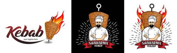 Логотип Shawarma Ресторанов Рынков — стоковый вектор