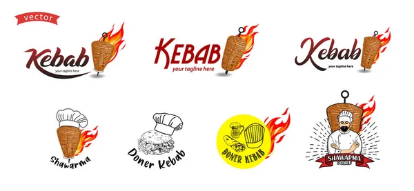 Логотип Shawarma Ресторанов Рынков — стоковый вектор